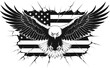 © fashanbd - United States Shape Eagle American Flag Graphic. a fierce bald eagle with wings fully spread wide,Vector illustration eps10