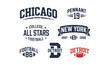 © SANJEDAAKTAR - Collegiate Varsity Typography Vector Badge Collection for Vintage Football Apparel Design
