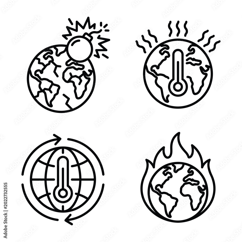 Stock-Vektorgrafik „Global warming climate change environmental crisis ...