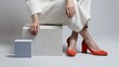 © Juan - Woman in White Outfit with Bright Red Heels