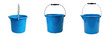 © laskhar - Blue Plastic Water Bucket Isolated PNG Transparent Background Housekeeping Tool Set