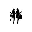 © Julia - Stylish Women Shopping Together Fashion Retail Lifestyle Silhouette Vector Illustration