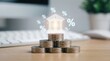 © Gibster - Investment finance strategy with compound interest and savings for retirement planning concept with coin stack and bank icon