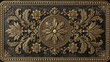 © Generative AI - Ornate Antique Golden Floral Scrollwork Panel with Intricate Detailing and Decorative Border