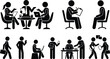© Sakibul - Business People Icon Set with Office Work Meeting Communication and Corporate Employee Silhouette Illustration Collection