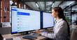 © Andrey Popov - Confident Businesswoman Reviews Client Emails On Desktop