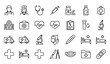 © MdMasud - Editable stroke doctor and healthcare outline icon collection vector