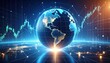 © zuni - Digital globe with financial data streams and network connections, symbolizing global business and technology
