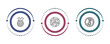 © IconArt - outline signs icons set - class reward, radioactive, no hoist. editable vector for web and mobile ui