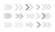 © Rakibul V - Collection of grey dotted arrows pointing right white direction
