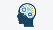 © Tamim - Human Head Silhouette with Colorful Gear Mechanism Inside Representing Critical Thinking, Logic, Mental Process, Psychology, Intelligence, Innovation, Problem Solving, and Cognitive Development