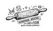 © Munjurul - Untitled designCute Rolling Pin Doodle Kitchen Utensil Vector Illustration - 1