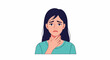 © fefe - Young woman holding her throat, looking unwell with worry