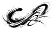 © Camel - Elegant flowing ink brush strokes forming a dynamic swirl in zen calligraphic style