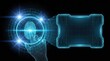 © Sonthana - A digital hand interacts with a fingerprint scanner interface, showcasing futuristic biometric technology and data security in a high-tech virtual environment.