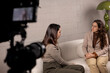 © veronica - Two women recording professional interview for media broadcast
