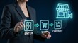 © Umer - Woman interacting with digital retail interface