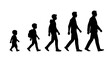 © carlos - Silhouette of a person walking, representing human growth stages from childhood to adulthood