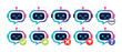 © Filicatus - Cute AI chatbot mascot character set with friendly robot assistant expressions and support actions for apps, websites, customer service and UI design