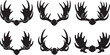 © Sheplob - Moose antlers silhouettes set isolated on transparent background wild animal body part vector illustration collection.