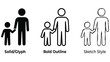 © mohibul - Father and Child Icons Set Representing Family Support and Togetherness