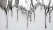 © saychandy - Metallic drips hanging from a smooth white surface with reflective finish
