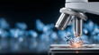 © Benjamin - A microscope examining a molecular structure, representing medical research, biotechnology discovery, laboratory science, and advanced healthcare innovation