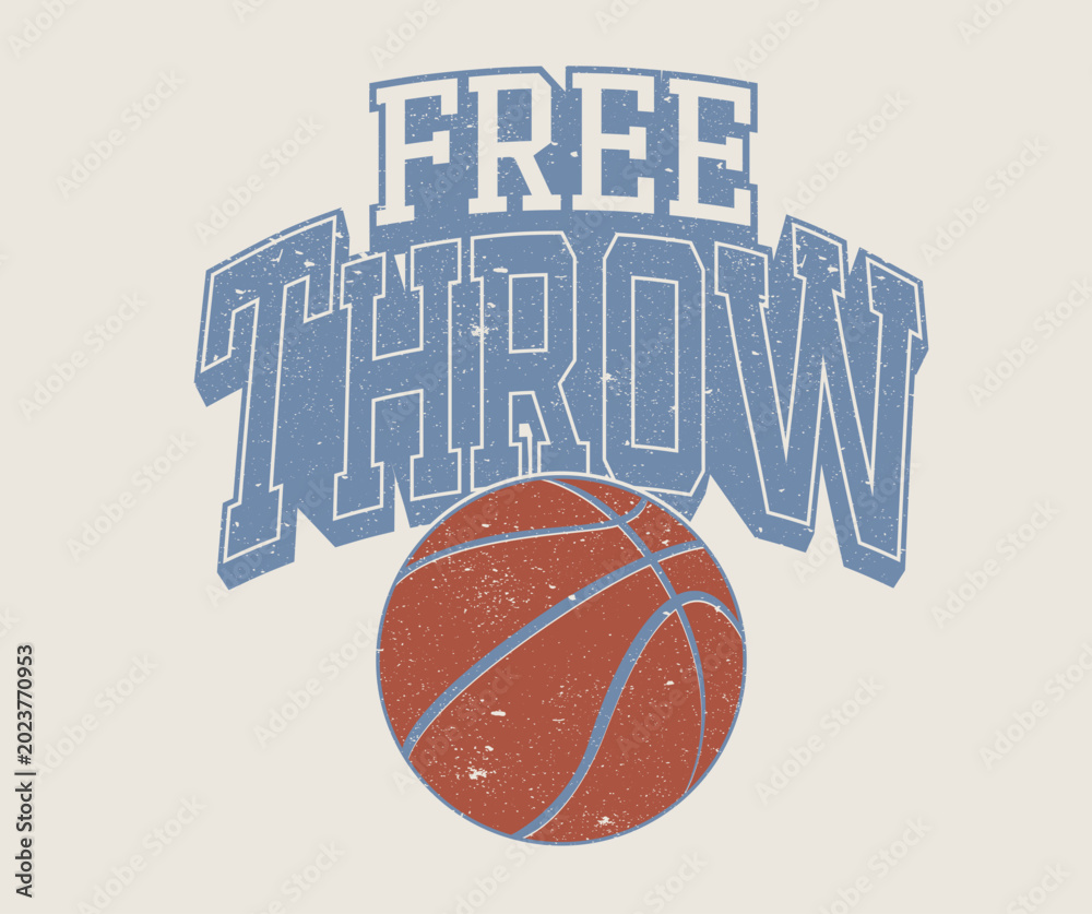 Free throw artwork. Sport graphic design for r t shirt print, poster ...