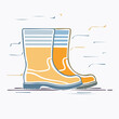 © sridevi - Illustration of Yellow and Orange Rubber Boots