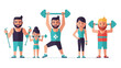 © Yann - Diverse group of people engaged in fitness activities and weightlifting.