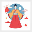 © deby - Traditional Japanese Woman with Umbrella