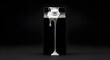 © Pixel By Bi - Thick white liquid pouring and dripping down a minimalist black carton against a dark background, creating a stark and high-contrast visual.