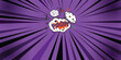 © Mall11 - Comic book pop art background with 'POOF!' text speech bubble explosion. Purple radial speed lines and halftone dot pattern for manga background, cartoon design, poster, or dynamic banner.