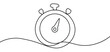 © KhaerulL - Clock icon in a single continuous line drawing with doodle hand-drawn style. Continuous one-line alarm clock drawing  clock drawn symbol. Single continuous line art icon