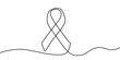 © KhaerulL - Ribbon breast cancer awareness symbol continuous one line drawing. Single line art cancer symbol ribbon. Vector illustration