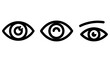 © Mehedi - Visual perception eye icon set featuring different perspectives including looking forward and upward perspective perception observation surveillance minimalist awareness discovery monitoring
