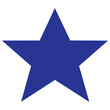© Hela - Navy blue Star Icon PNG, isolated on transparent background. A bold and simple design representing achievement, success, and rating, ideal for digital and creative projects.