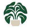© VISUNEX GRAPHICS - Minimalist potted houseplant monster foliage vector illustration