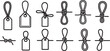 © Sazid - Black and white bicycle icon vector collection isolated Vector