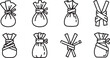 © Sazid - Black and white bicycle wheel vector icons set from top view Vector