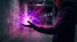 © ekam - Person holding glowing purple energy or magic effect