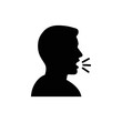 © Fian - Person silhouette speaking with speech lines signifies communication and the importance of clear verbal expression in social interactions.