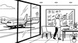 © Gani - Business professional analyzing data charts with airport view