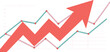 © MdAbdur - Financial stock market growth graph with rising red arrow and line charts for business success and economic profit analysis