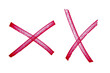 © Emre Akkoyun - Hand drawn red cross marks set with marker brush strokes, abstract ink X symbols collection for wrong choice, error, cancel, rejection, doodle sketch isolated simple signs on transparent background