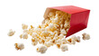 © Francisco - Isolated delicious fluffy golden popcorn spilling from an overturned red cinema box