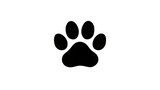 Isolated black animal paw print graphic icon, simple pet footprint symbol vector illustration design