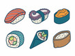 © Zhimin - An inviting assortment of sushi pieces arranged artistically, featuring various ingredients and styles, ideal for lovers of Japanese cuisine and culinary exploration.