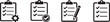 © mstsalha - Clipboard checklist icon with gear, magnifier and pencil for quality check, tasks and inspection.