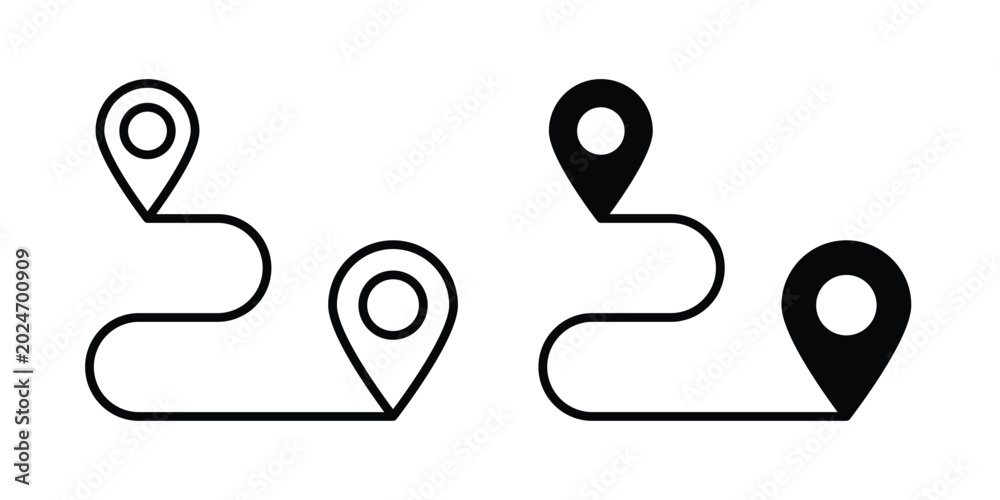 Route icon for mobile apps and websites. Stock Vector | Adobe Stock